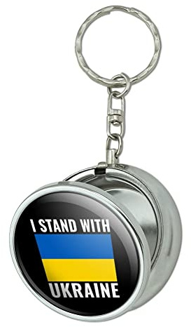GRAPHICS & MORE I Stand with Ukraine Portable Travel Size Pocket Purse Ashtray Keychain with Cigarette Holder
