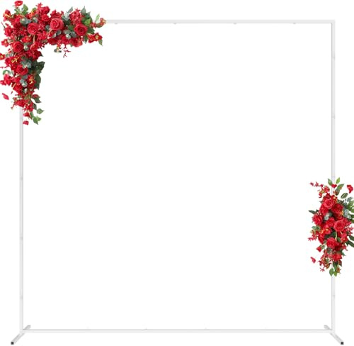 Fomcet White Square Backdrop Stand 6.6x6.6ft Metal Square Arch Stand