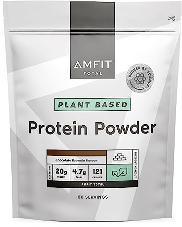 Amfit Nutrition Plant Based Protein Powder, Chocolate Brownie, 900g