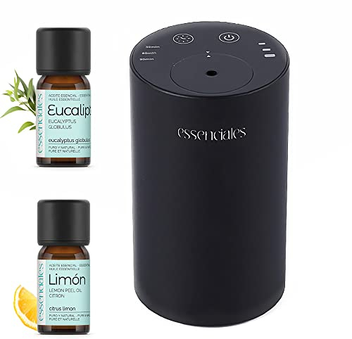 Auto Duftspender ESSENGO - Autoduft für erfrischenden Innenraum. Ohne Wasser oder Kabel, enthält 2x10ml zitrone und Eukalyptus