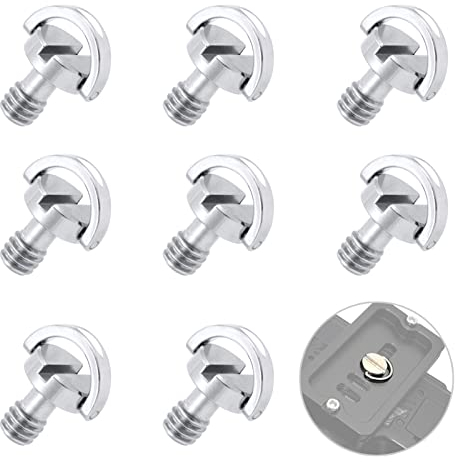 UTMACH 8 Pezzi Vite di Montaggio da 1/4 con D-ring Vite di Fissaggio Fotocamera Treppiede Vite Attacco in Acciaio Inox per Fotocamera Treppiede Monopiede o Piastra a Sgancio Rapido