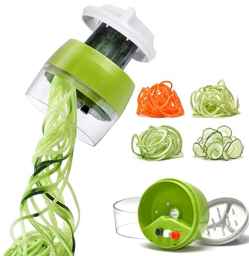 Spiralizzatore di Verdure Affettatrice a Spirale per Verdure Spaghetti di Zucchine Attrezzo Affettatrice Grattugia per Fare Pasta Vegetale, Cetriolo, Carote Tagliuzzati