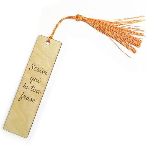 LASERO' Segnalibro Personalizzato in Legno - Segnalibro da Personalizzare con Incisione Nome, Frase o Dedica | Idee Regalo per Lettori, Regali Personalizzati per Mamma, Amica, Sorella