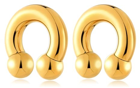 Longbeauty 1 par de pendientes con peso para oreja, colgantes de carne, dilatadores de túnel, créolas, aro Albert, herradura, anillo de bola de clip, barra de bola para expansores de oreja estirada