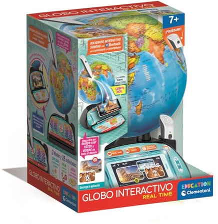 Clementoni - Globo Digital Real Time - Juego Educativo Interactivo para Niños - Aprende Geografía y Cultura General - Desarrolla la Memoria y el Intelecto - A Partir de 7 Años - 55523