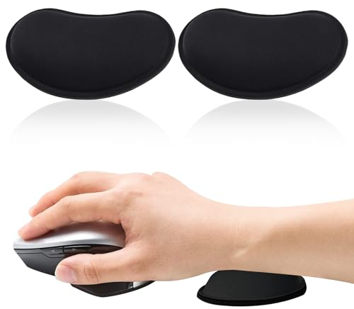 2 Schwarze Handballenauflage Rutschfest Unterseite Wrist Rest Maus mit Memory-Schaum zur Entlastung Handgelenks Handgelenkpolster Maus auf Ihre Hände Bewegt für Büroarbeit Gaming Codierung
