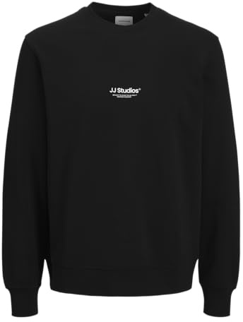 JACK & JONES Jjesoho Sweat à col Rond Noos Pls - Grande Taille, Noir, 3XL