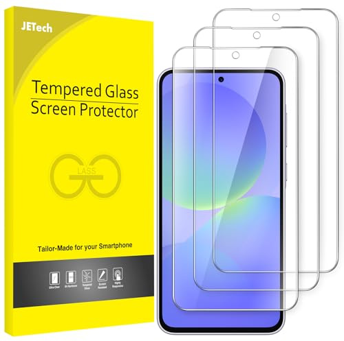 JETech Screen Protector for Samsung Galaxy A37 5G / A36 5G, 9H Tempered Glass Film, Anti-Scratch, HD Clear, 3-Pack