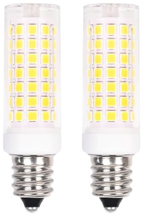 Zyrvolux E12 LED Glühbirne C7 Kerzenlampe 6W (Ersatz 60W Halogen) - 2er Set Kaltesweiß 6000k für Kühlschrank Licht & Dunstabzugshaube | Geeignet für Tischlampen, Deckenlampen, Salz Rock Lampe