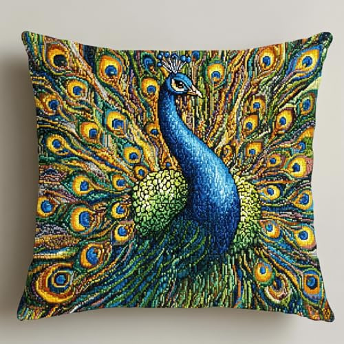 ANSIWEIGO Juego de ganchos de anudado DIY para principiantes con lienzo preimpreso, hilo y ganchos, juego de ganchos de latch, juegos de cojines de nudos, decoración de salón, regalo de bricolaje para