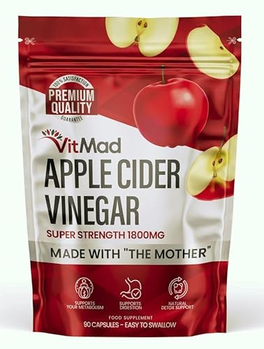 Apple Cider Vinegar with The Mother - 1800mg Daily Dosage - 90 Capsules