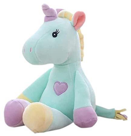 Georgie Porgy Peluche Unicornio Terciopelo Super Suave Osito de Peluche Animal Juguete Suave para Niños (Verde)