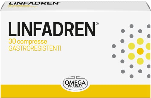 Omega Pharma - Linfadren, Integratore Alimentare con Diosmina e Uva Ursina, Utile per il Drenaggio dei Liquidi Corporei -30 Compresse