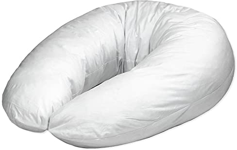 Totsy Baby Relleno de Cojin Lactancia y Embarazo 165cm – Almohada para Dormir de Lado Descanso y relajación Ideal para futuras mamás Forma en C Blanco Oeko-Tex