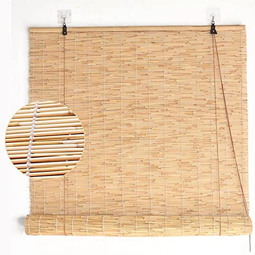 Suwooy Parasols Stores Enrouleurs,Rideau De Roseau Naturel,Store À Rouleau Extérieurs en Bambou,Stores Romains pour Balcons/pergola,Rideau De Paille,Facile À Installer,W×H-132x152cm/52x60in