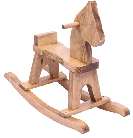 AmishToyBox.com Wooden Rocking Horse Toddler Ride-On Toy (Harvest Stain)