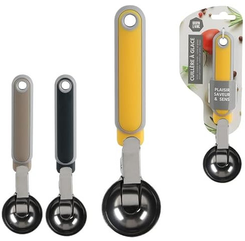 Cuillère à glace en acier inoxydable avec éjecteur - 20x48-3 Coul. - 514