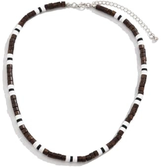 SHLWYG Herren-Halskette aus Holzperlen, Surfer-Halskette, Halskette im einzigartigen Stil, Halskette aus Holzperlen in verschiedenen Farben – modisch, unverwechselbar und schön