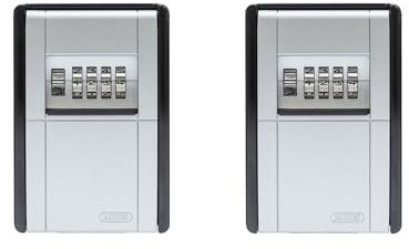 ABUS KeyGarage 787-2er Set - Schlüsselbox zur Wandmontage - für Schlüssel oder kleine Wertgegenstände - Schwarz-Silber