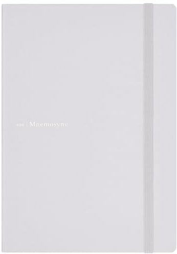 Maruman MNEMOSYNE Tagebuch-Notizbuch, 21,6 x 15,2 cm (A5), 5 mm Punktraster, fester Einband mit Gummiband, Lesezeichen und Innentasche, 90 g/m², 120 Blatt/240 Seiten, Hellgrau, 1 Stück (N888-51)