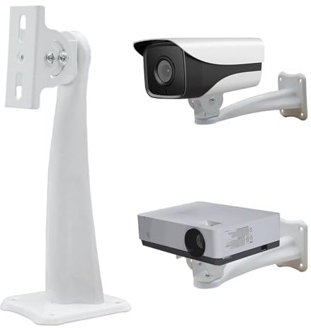 NVRTTRR Mini Projector Wall Mount Security Camera Mount Bracket for Camera with 1/4 Screw Head Wall Mount Projector, and Webcam Housing (White) (7.36in)