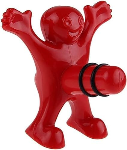 Kreativer Flaschenverschluss, Korkenzieher, Flaschenöffner, Happy Man Werkzeuge, Stopper, Barzubehör, Weinstopfen und Ausgießer für Zuhause und Küche, Rot
