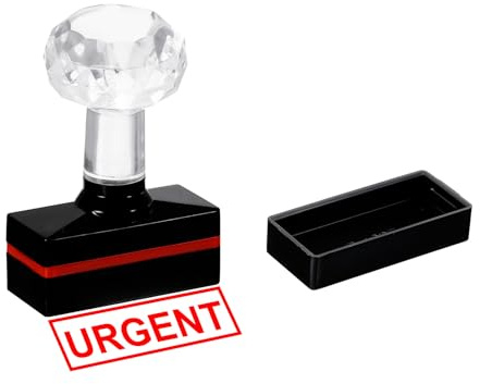 PATIKIL Timbro Urgente Autoinchiostrante, Timbri per Ufficio con Inchiostro Rosso Timbro per Messaggi Preinchiostrato Timbro Aziendale Ricaricabile, Nero.