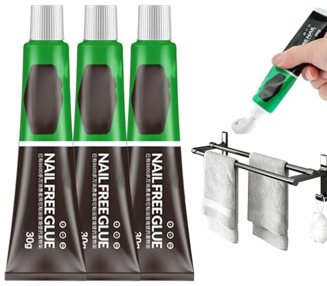 Colle Adhesive Universelle Sans Clous - Mastic Impérmeable - Tout Usage, Forte (3, 30g)