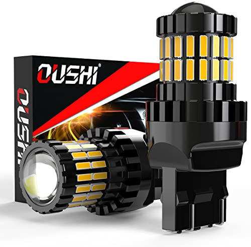 OUSHI 7443 T20 Bombillas LED, 6500K Xenón Blanco 300% De Brillo 2600Lm, 992 W21/5W 7440 W21W Bombilla LED Para Luz De Marcha Atrás Luces De Señal De Giro De Freno Trasero, 2 Piezas