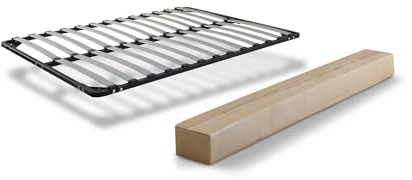 MUEBLIX.COM - Somier Reforzado para Cama 150 x 190 cm Remo, Somier con Patas Roscadas 27 cm, Fabricado con Estructura Metálica en Tubo de Acero, Somier Láminas Anchas Desmontable