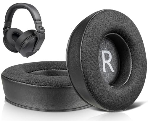 SOULWIT Cuscinetti Auricolari di ricambio per Pioneer DJ HDJ-X5/X5 BT, HDJ-X7,HDJ-X10, Cuscinetti Auricolari con Schiuma ad Alta Densità per Isolamento Rumore - Nero