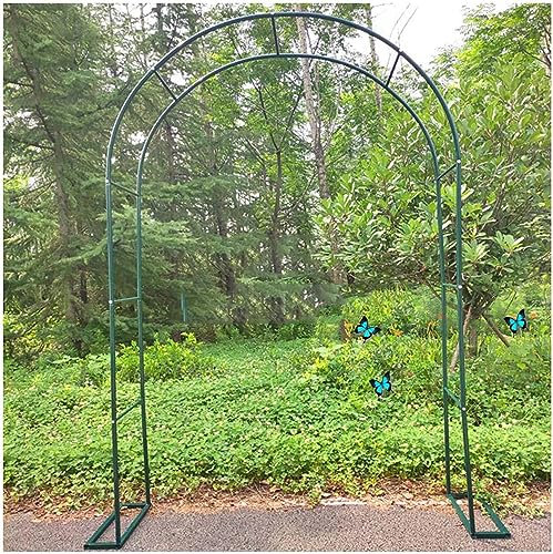 Pergola de jardin en métal treillis pour plantes grimpantes Rusoof Tonnelle pour vignes, décorations de mariage, arche noire extra large, design tonnelle de rose (l 200 x 230 cm)