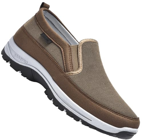 AEHO Chaussures Homme sans Lacets Slip-Ins Homme Chaussure de Marche Homme Chaussures de Sport en Salle Homme Chaussures orthopédiques Homme,Marron,46 EU