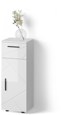 Livinity Midischrank Ronco, Weiß Hochglanz, 30 x 81 cm