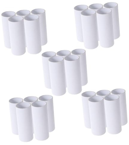 JEWEDECO 25 piezas Tubos de Cartón para Manualidades Rollos de Papel sin Cilindros Reciclables para Proyectos DIY Escolares y Decoración Creativa Casa Altura