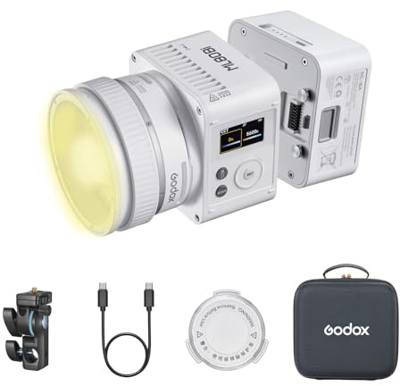 Godox ML80Bi Bi-Color LED Video Light - 2800K-6500K Continuous Output, Magnetic Quick-Mount System, Wireless Battery & APP Control, Detachable Studio Lighting for Photography/Filming/Live Streaming