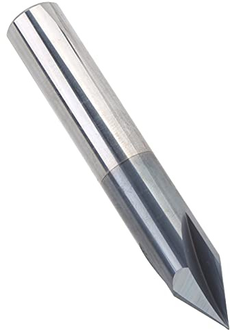 ERYUE Fresa de Extremo de Chaflán, Fresa Acero Tungsteno 3 Flautas 60° para Tallado CNC, Adecuada para Aluminio y Cobre, D12 X 60° X 75L (D12*°*75L)