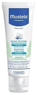Mustela Crema Massaggio Balsamica per Raffreddore, Naso Chiuso e Tosse con Camomilla, Miele, Karité, Avocado, Tiglio, Pino, Neonati, Bambini e Tutta la Famiglia - Calma e Migliora il Sonno (40ml)