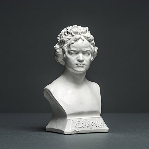 Alex Agwanjan Beethoven, scultura in cellana di alta qualità, realizzata a mano in Germania, busto bianco, 12 cm