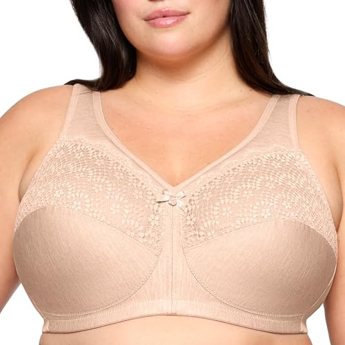 Glamorise Dam Plus Size MagicLift Fuktkontroll BH trådlös #1064, Café ljung, 100D