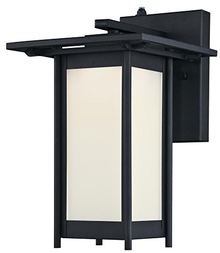 Westinghouse 6361100 Clarissa One-Light Led Outdoor Wall Fixture with Dusk to Dawn Sensor, Textured Black