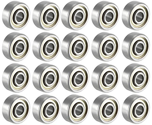sourcing map 20pcs Rillenkugellager 623ZZ Doppelschild 3 x 10 x 4mm Kohlenstoffstahl