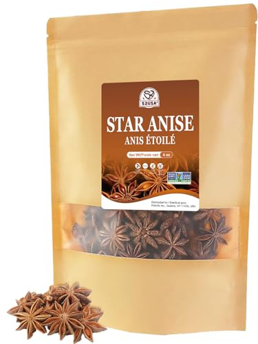 52USA Star Anise, Non-GMO Verified, Star Anise Whole 4 oz, Resealable Bag