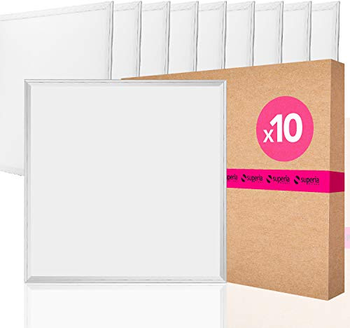 Superia Pannelli LED 42W/230V 60x60cm, 5040 lumen - Bianco Naturale 4000K, Angolo 100°, UGR16, RA80, per Uffici, 10 Pezzi - PA42N
