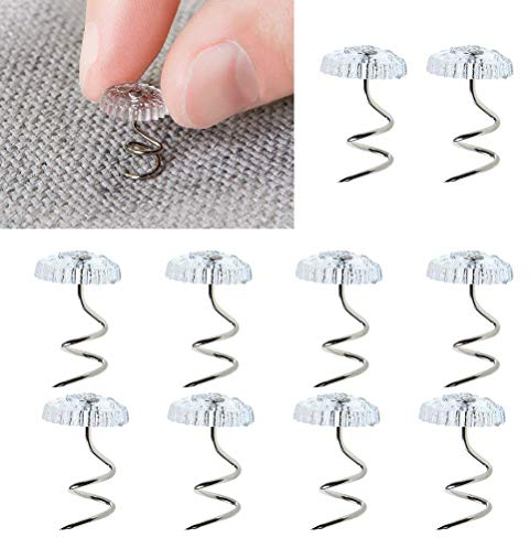 Polsternadel,100 PCS Klaren Köpfen für Sofa Twist Pins Plastik Kopf Polsternagel für Polster Couch Chair Autosofa Dachhimmel Reparatur Matratzen Bedskirts Headliner