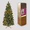 SHATCHI 4Ft/1.2m Pre-Lit Green Christmas Slim Pine Narrow Xmas Tree, Pointed Tips, Metal Stand, Warm White LED Lights, Holiday Home Decorations, 120 cm