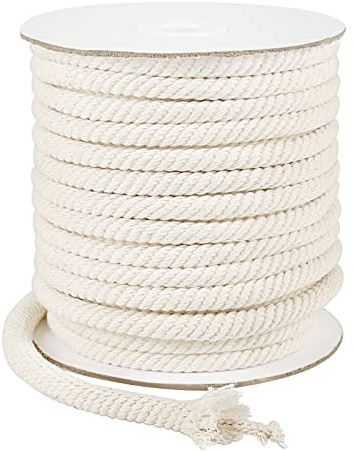 Vivifying 20M 8mm Makramee Garn, Doppelt geflochten Starke Baumwolle 8mm Makramee Kordel für DIY Basteln, Geschenke