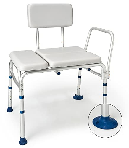 GreenChief Padded Shower Bench for Bathtub 500 LBS - Heavy Duty Shower Chair Adjustable, Transfer Bench with Arms and Backrest for Elderly, Tub Transfer Shower Seat Bath Chair for Inside Shower