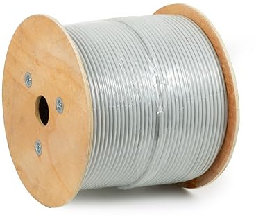 LINK LK305F6CC - Cavo solido schermato FTP categoria 6 (matassa 305 m, bianco) – Schermatura totale in alluminio e conduttori CCA AWG23 – Conforme CPR Classe Eca e certificazione CE