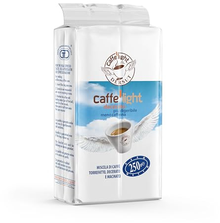 Wizebite’s Choice - Caffè Light Decerato Macinato DERSUT | 250gr | Aroma Autentico Italiano, Minore Acidità | Leggermente Decaffeinato, Zero Cere, per Stomaco Sensibile | Caffe Polvere Moka & Espresso